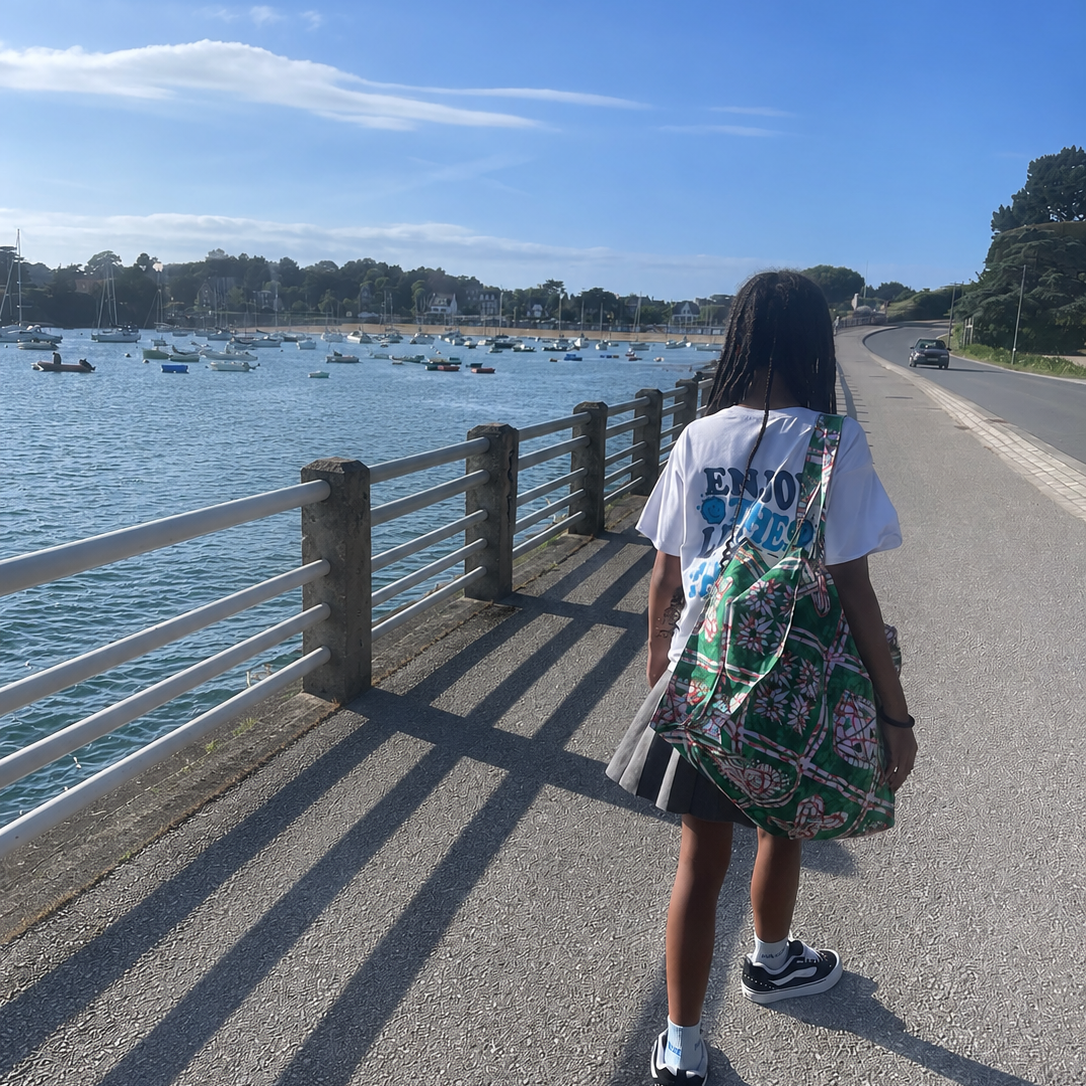 Tote bag wax – Vert graphique