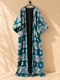 Kimono long wax bleu canard
