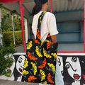 Tote bag wax noir, jaune & orange