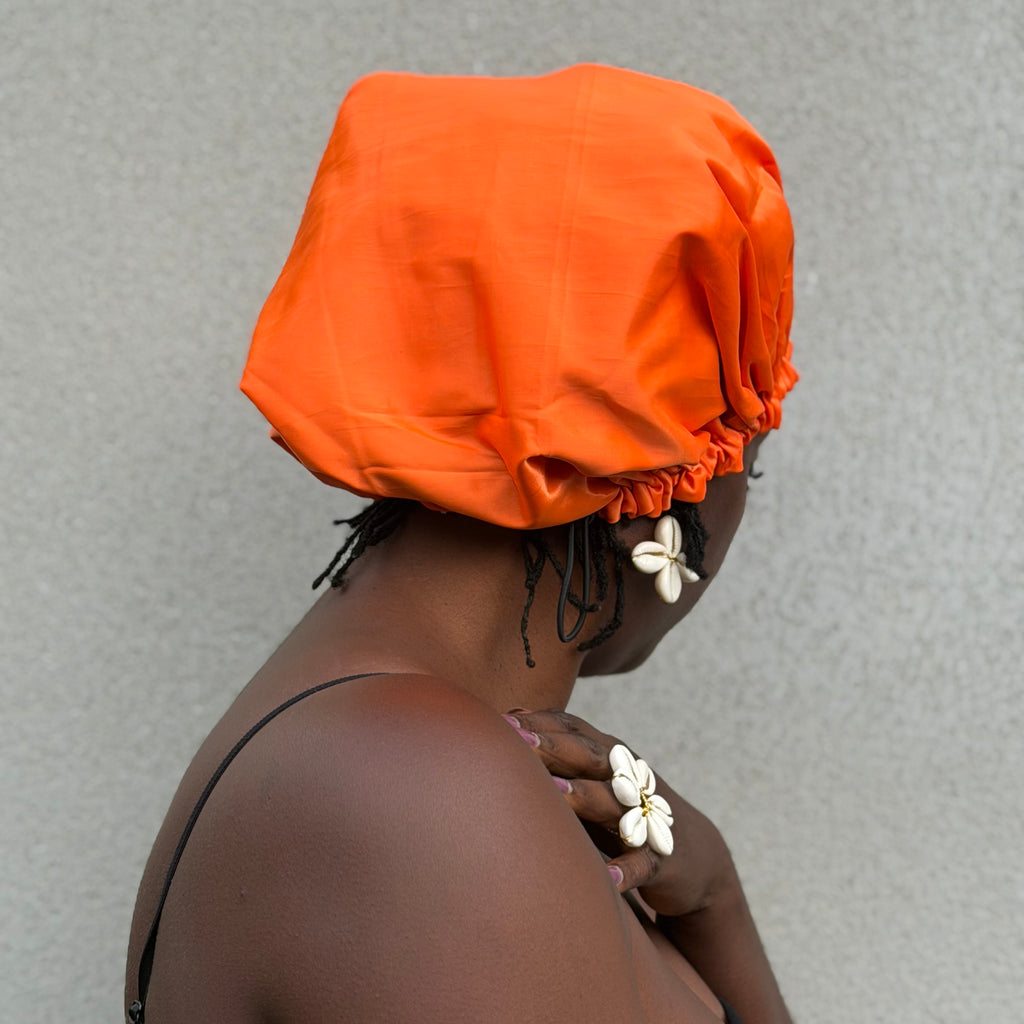 Bonnet wax & satin orange ajustable