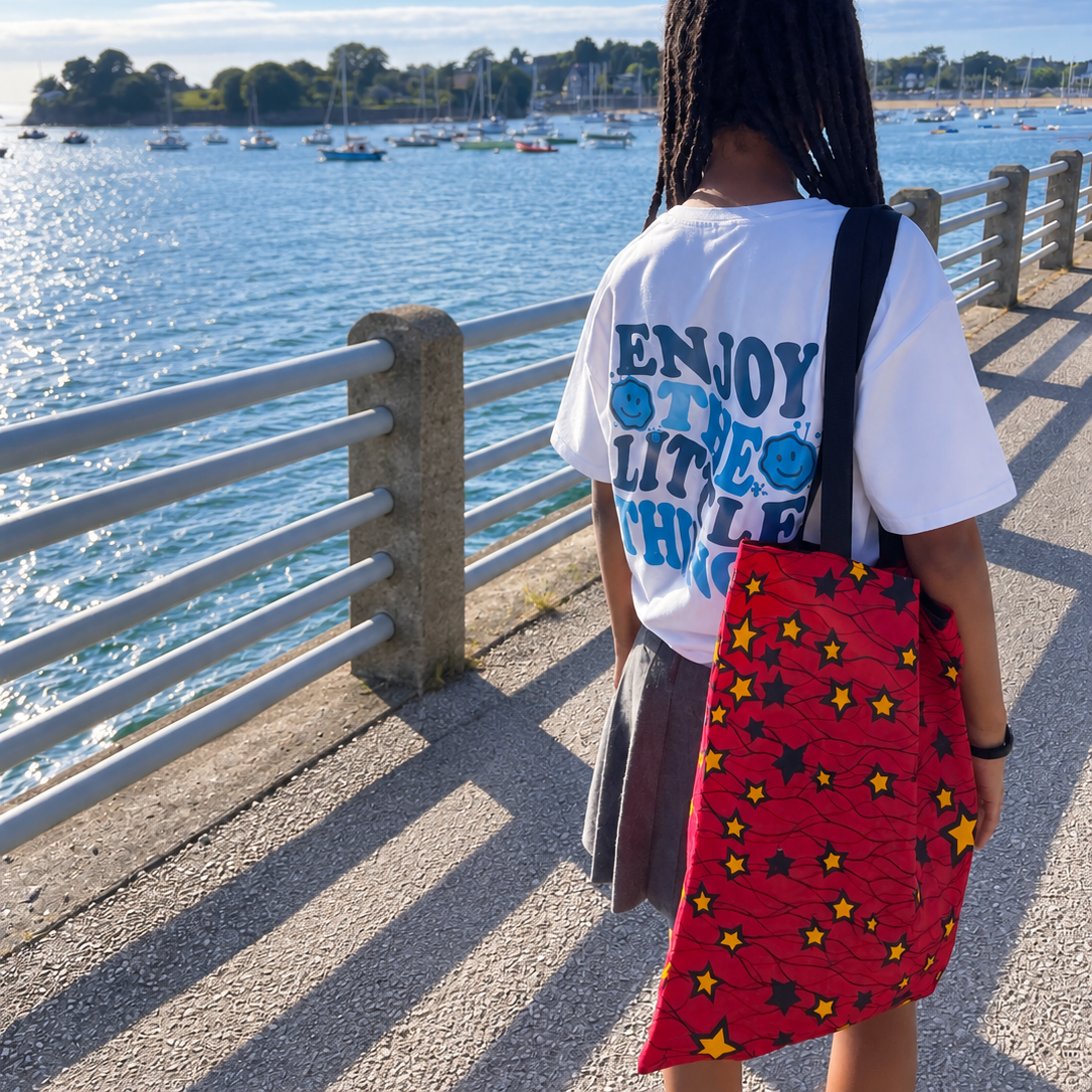 Tote bag wax – Rouge étoilé