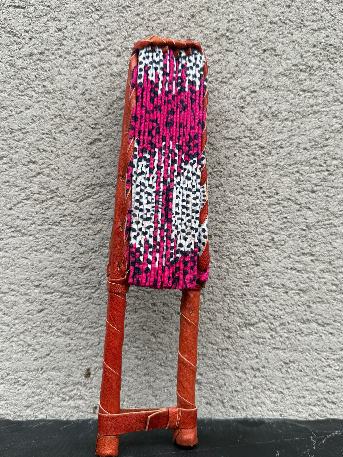 Éventail africain en wax rose – Éventail pliable artisanal