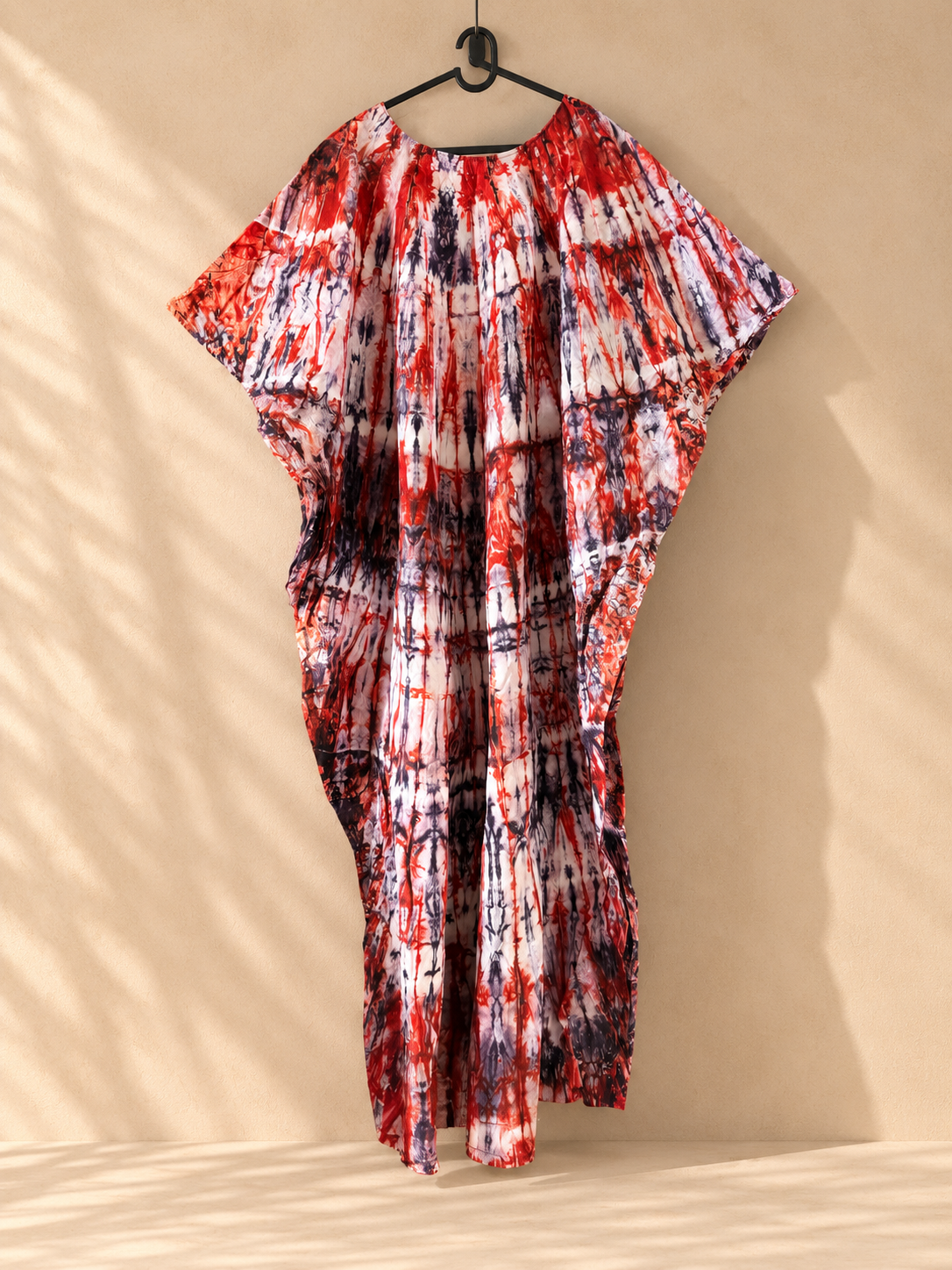 Robe longue tie & dye rouge