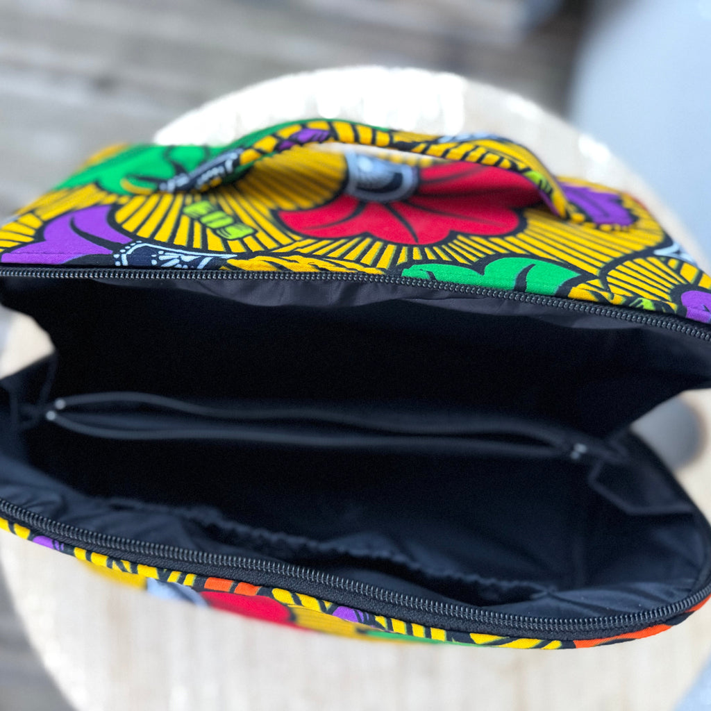 Trousse de toilette en tissu wax – Multi-compartiments