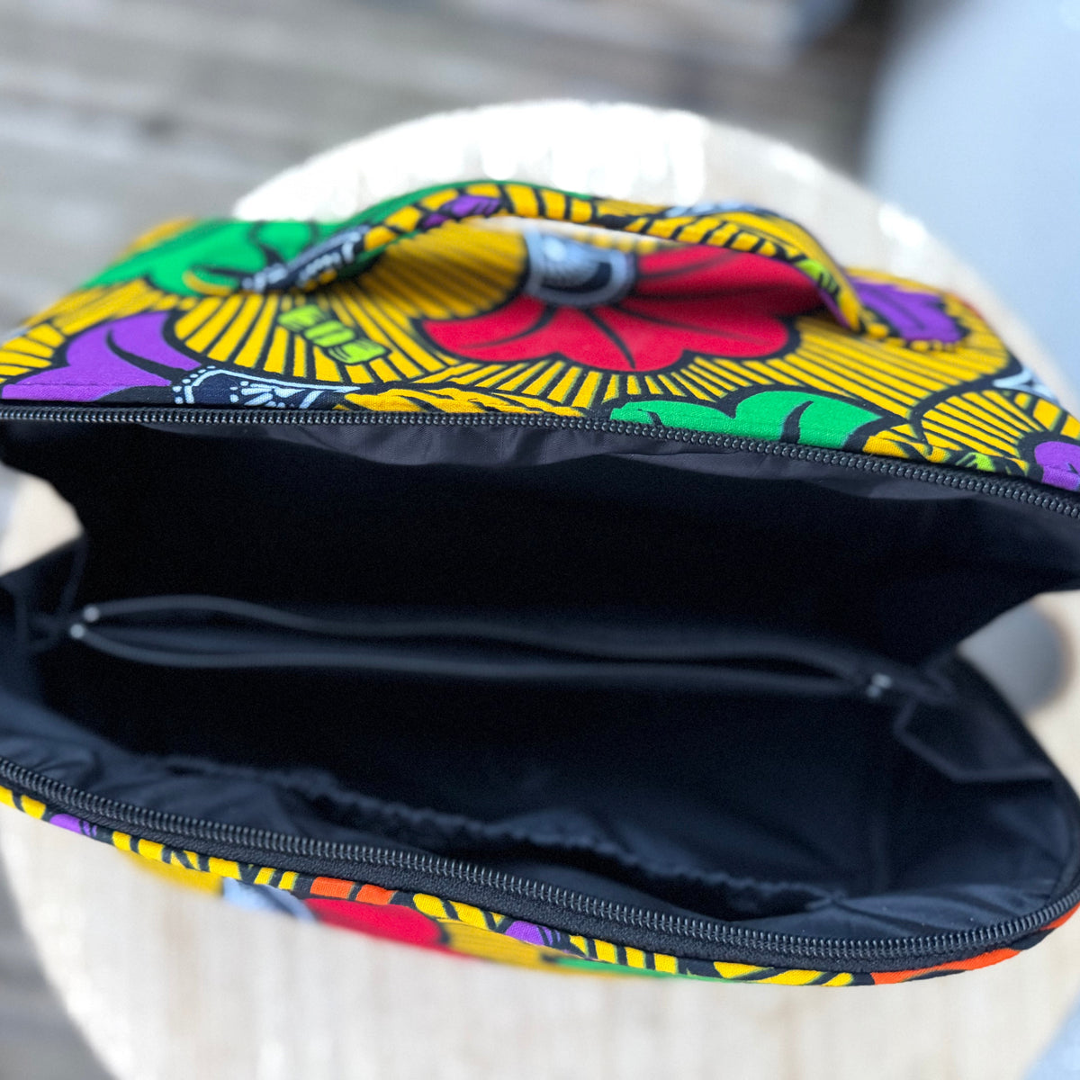 Trousse de toilette en tissu wax – Multi-compartiments