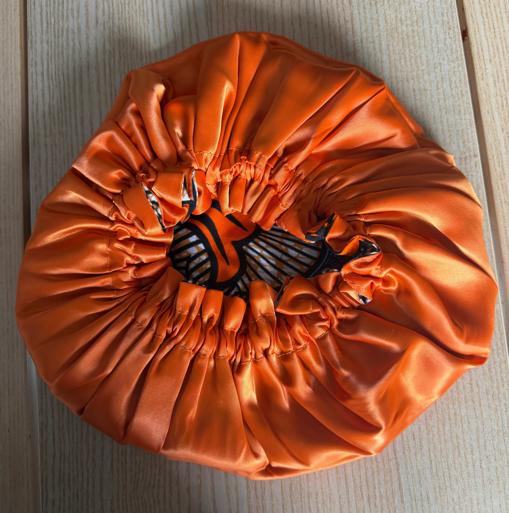 Bonnet en satin réversible – Wax & satin