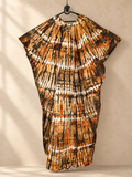 Robe boubou tie-dye terre cuite