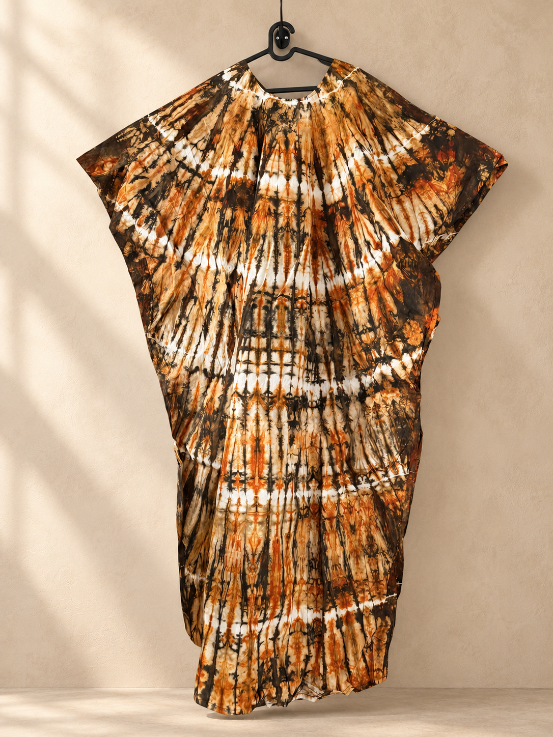 Robe boubou tie-dye terre cuite