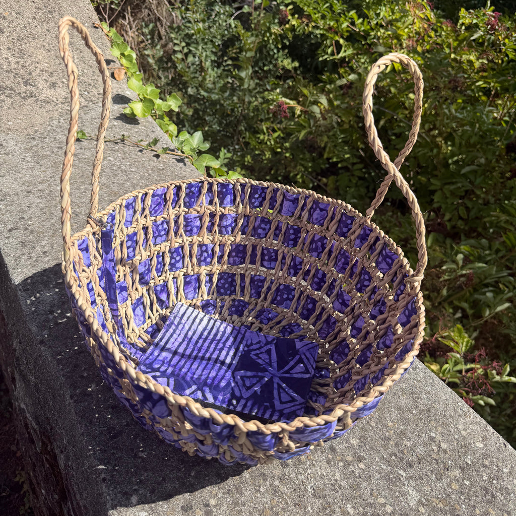 Panier tressé wax violet