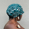 Bonnet réversible en satin et tissu wax – Taille unique