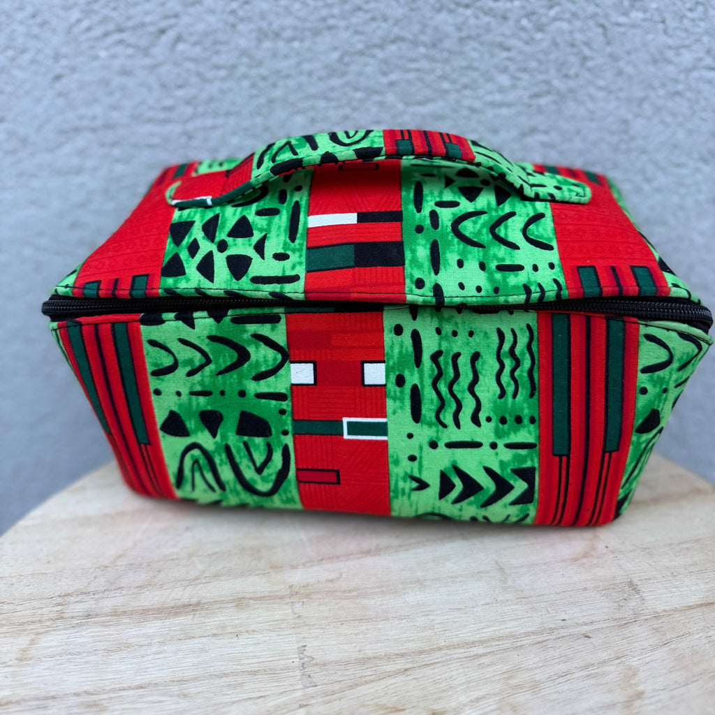 Trousse de toilette en tissu wax – Multi-compartiments