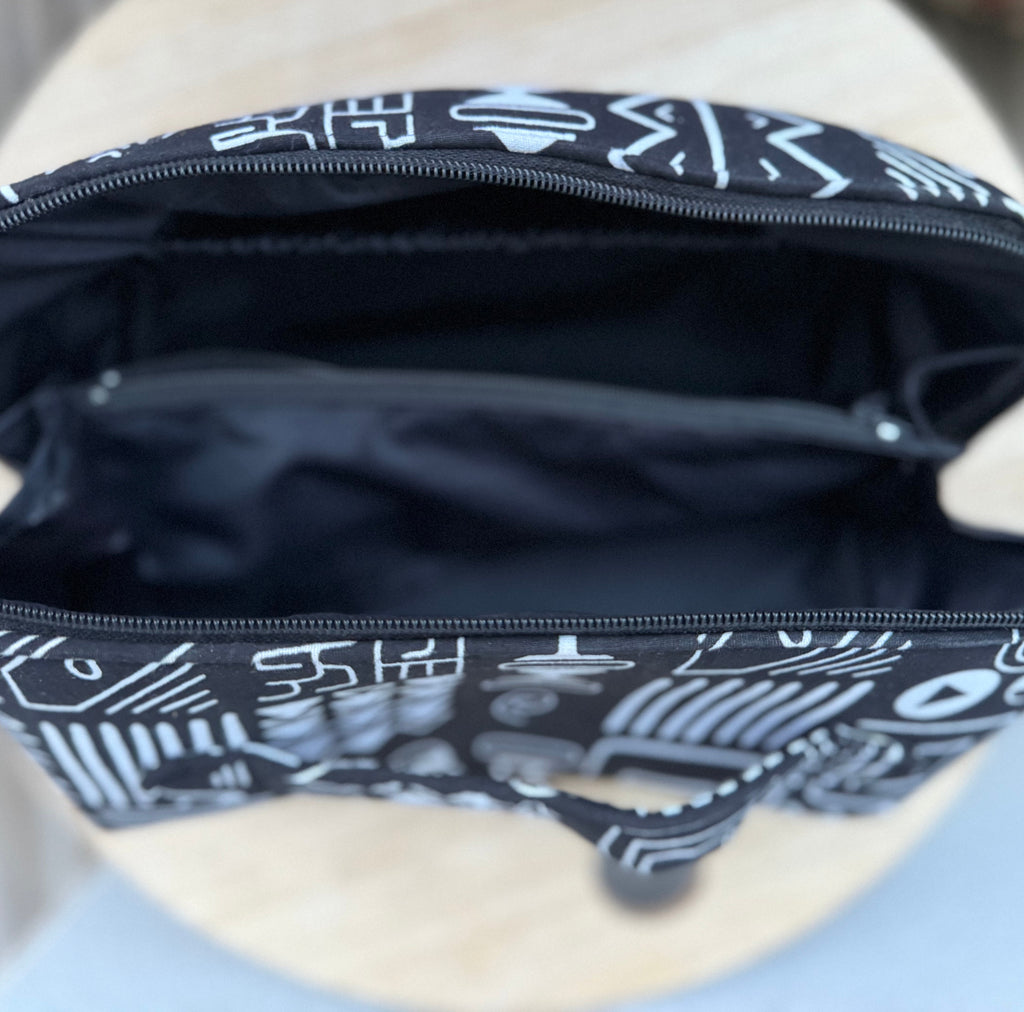 Trousse de toilette en tissu wax – Multi-compartiments