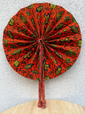 Éventail wax orange pliable – Motif floral