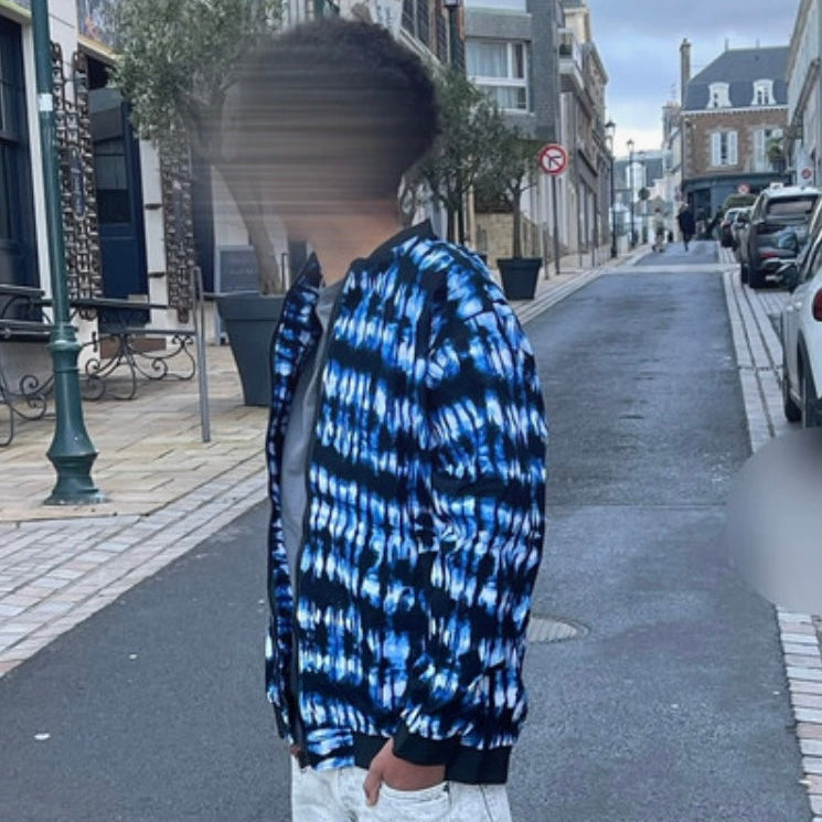 Bomber wax bleu & blanc – Unisexe