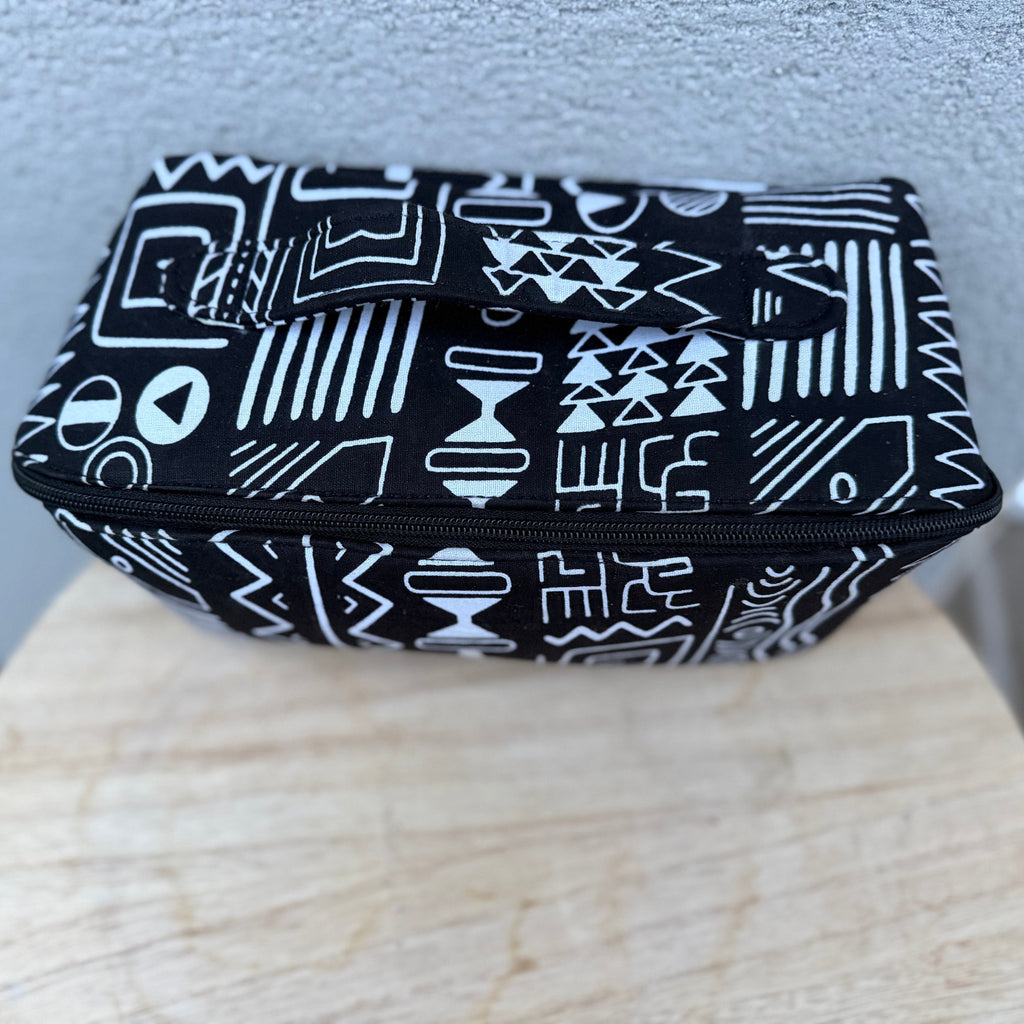 Trousse de toilette en tissu wax – Multi-compartiments