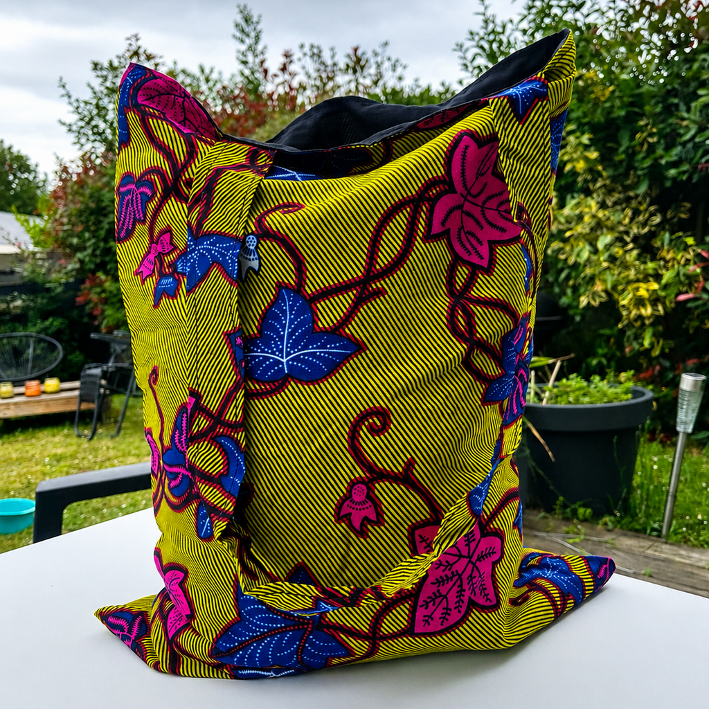 Tote bag wax – Jaune fleuri