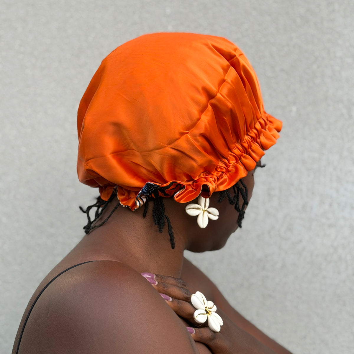 Bonnet en satin réversible – Wax & satin