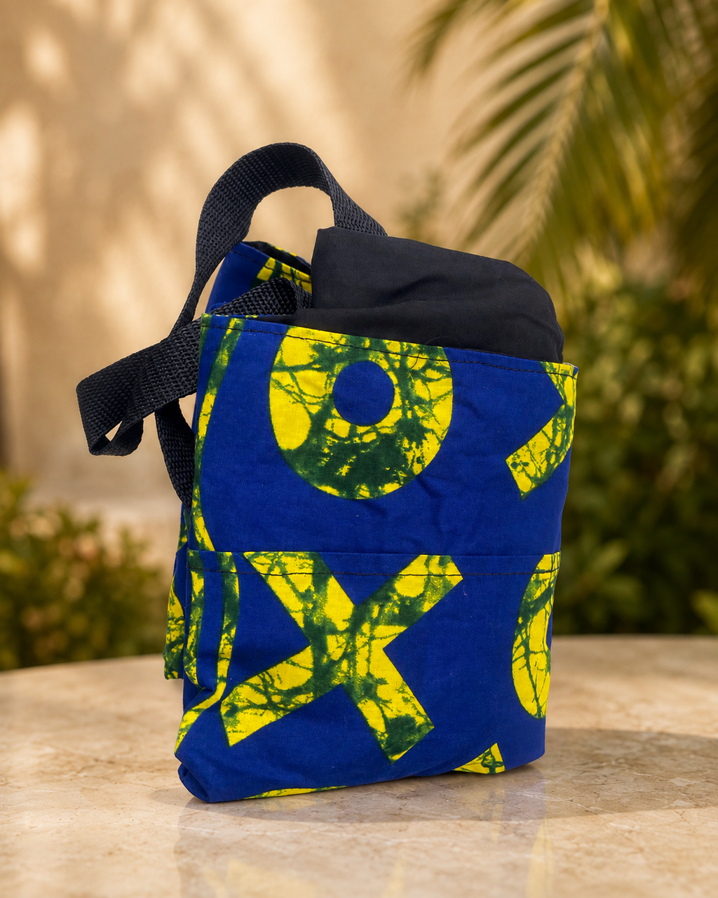 Tote bag wax – Bleu graphique