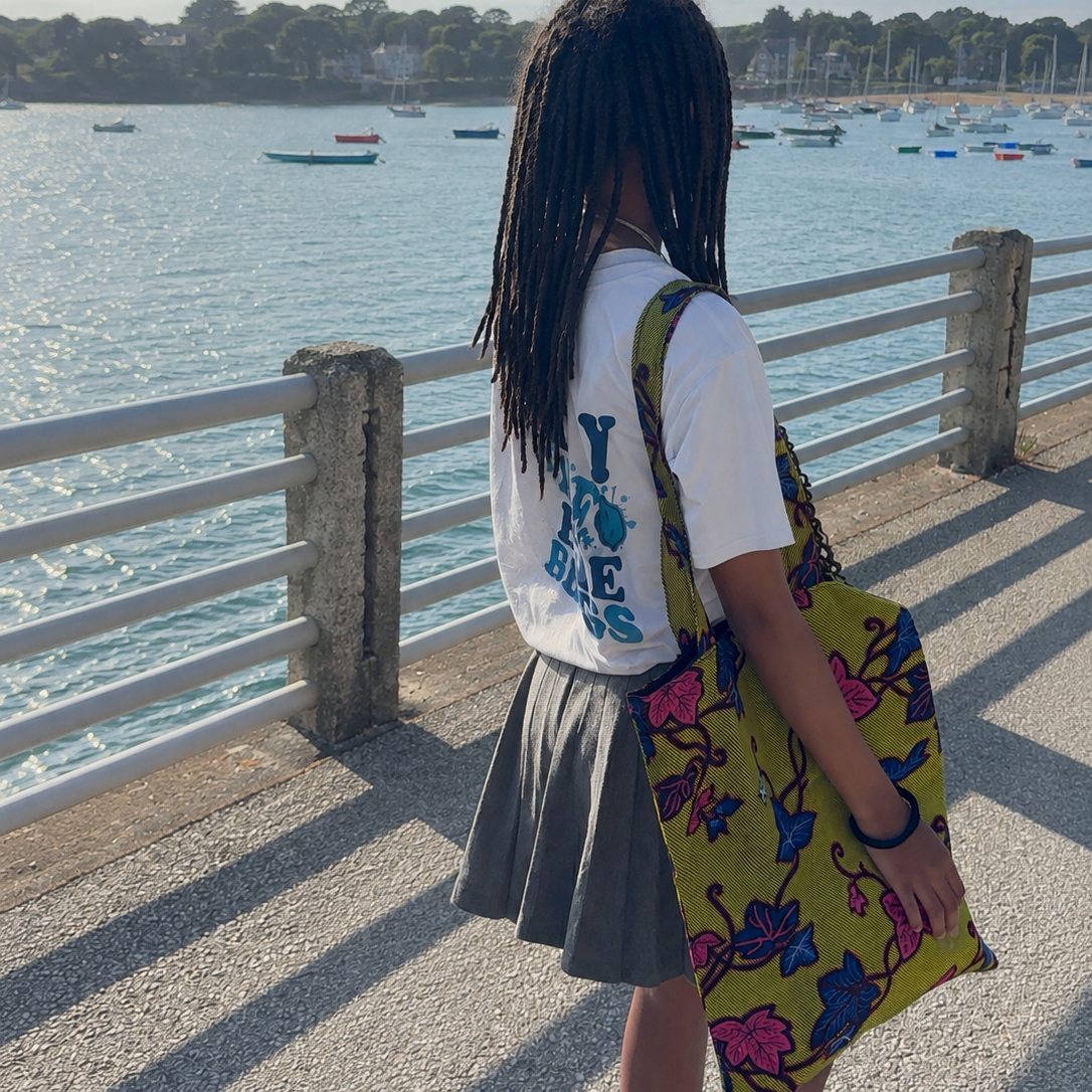 Tote bag wax – Jaune fleuri