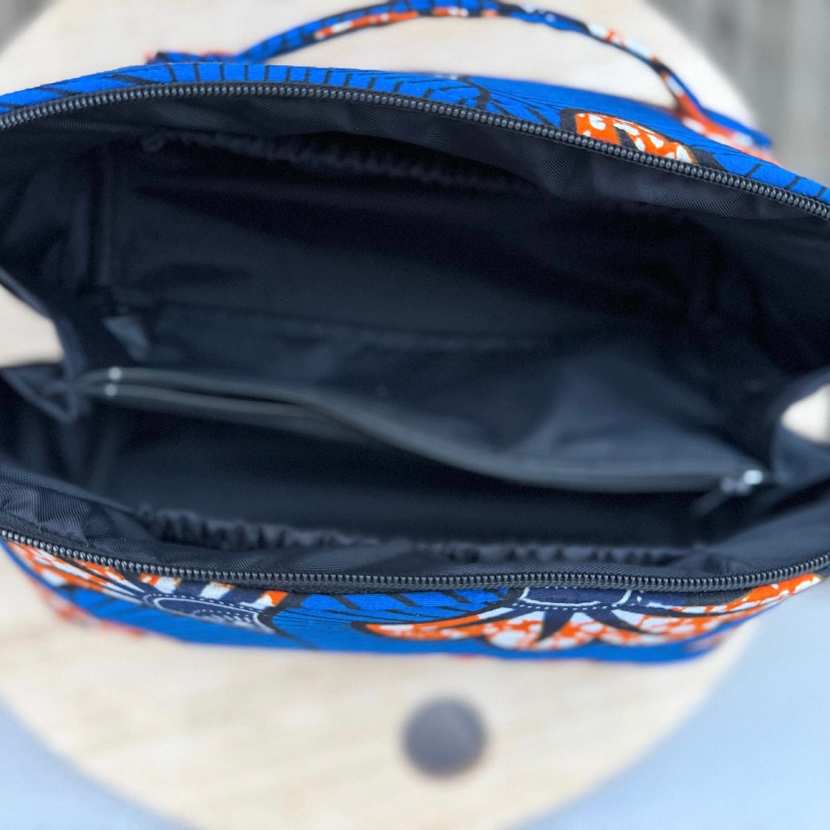 Trousse de toilette en tissu wax – Multi-compartiments