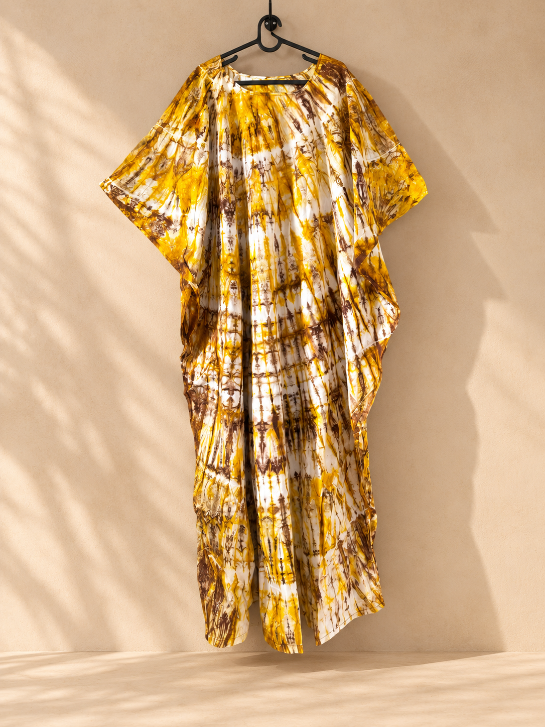 Robe boubou tie-dye jaune